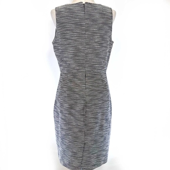 Banana Republic Tweed Sheath Dress Womens Sz 12 Gray Sleeveless V-Neck Lined - Picture 3 of 8